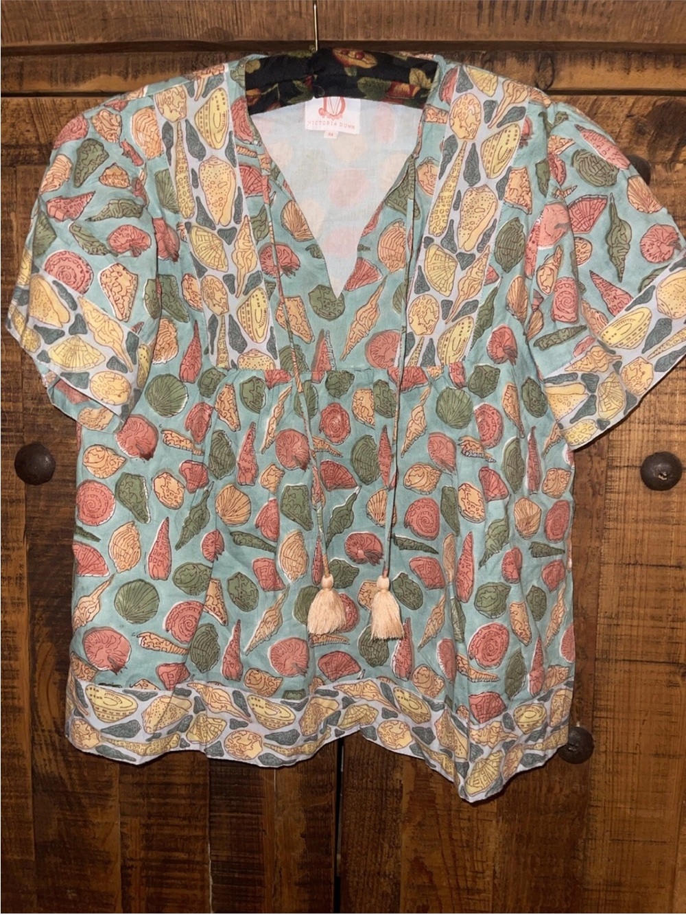 Bohemian top tassels BOHO Shells Blouse Size M